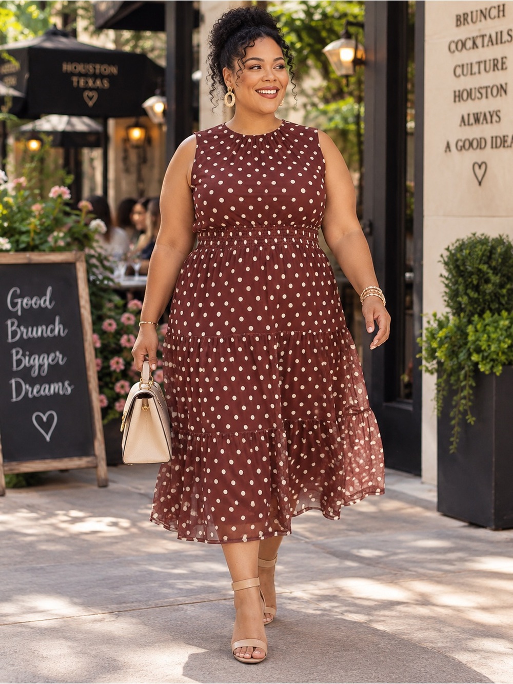 Jessica Howard Plus Size Polka Dot Mesh Fit & Flare Midi Dress 18W NWT Brunch